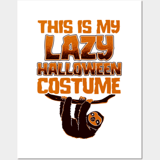 This Is My Lazy Halloween Costume Sloth Posters and Art